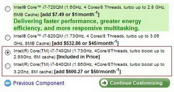 Intel core i 7 -740QM and i 7 -840QM